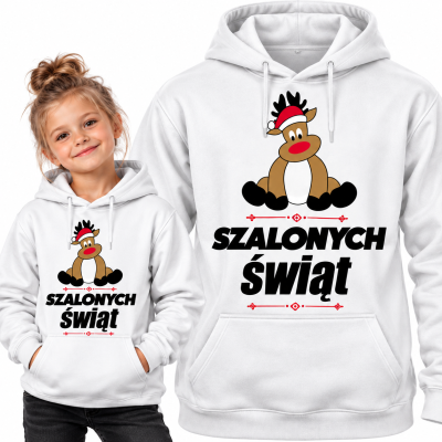 BLUZA Z KAPTUREM  ŚWIĄTECZNA SZALONYCH ŚWIĄT